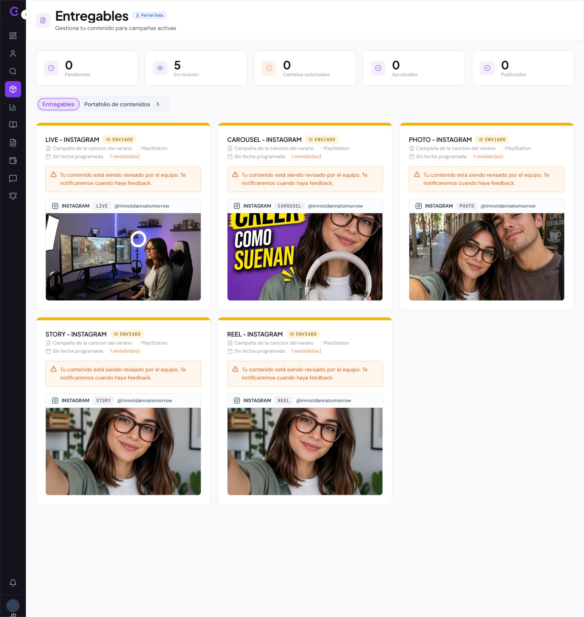 Creator Center — Entregables